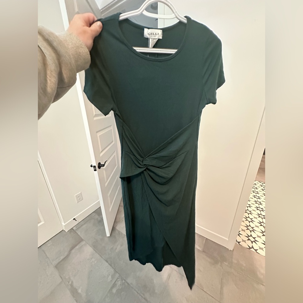 Vici collection Shannon Twisted Asymmetrical ribbed Midi Dress